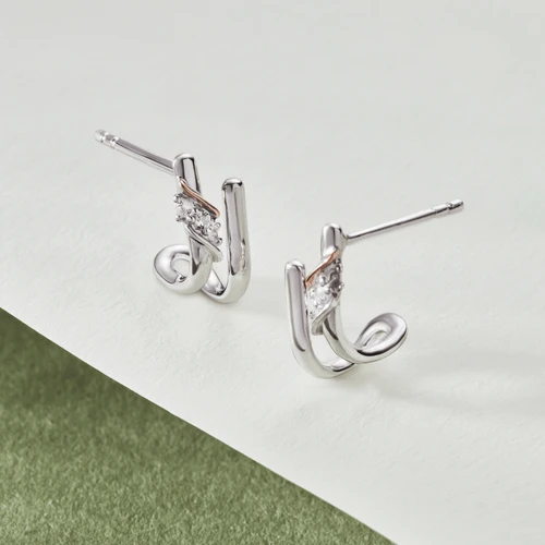 Clogau Topaz Curve Stud Earrings | Past Present Future Collection | Sterling Silver