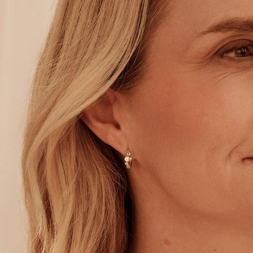 Clogau Topaz Huggie Hoop Earrings | Celebration Collection | Sterling Silver