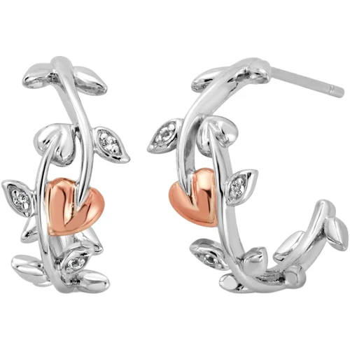 Clogau Topaz Vine Half-Hoop Earrings | Tree of Life Collection | Sterling Silver