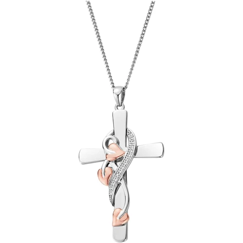 Clogau Vine Cross Topaz Pendant | Tree of Life Collection | Sterling Silver