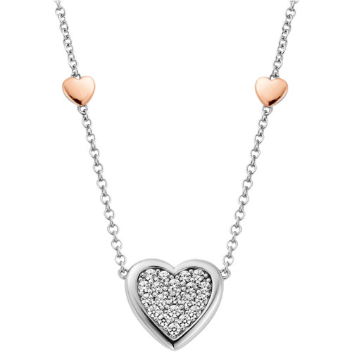 Clogau Zirconia Love Heart Necklace | Forever Yours Collection | Sterling Silver