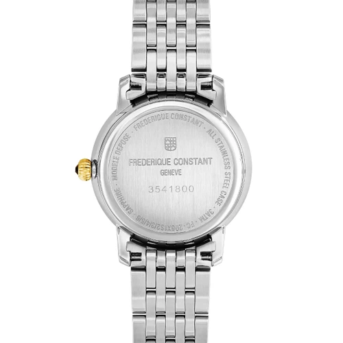 Frederique Constant Classics Watch | Slimline Ladies MoonPhase | 8 Diamonds | Swiss Quartz | 30mm | Mother Of Pearl | Two Tone Gold
