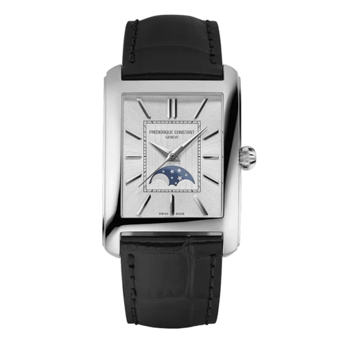 Frederique Constant Classics Carree Moonphase Watch | 42mm x 30mm | Swiss Automatic | White
