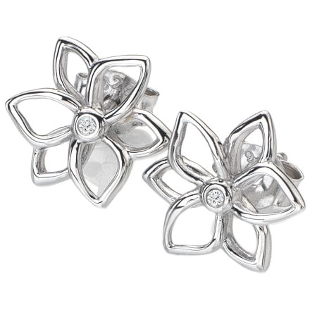 Hot Diamonds Amulets Flower Silver Stud Earrings
