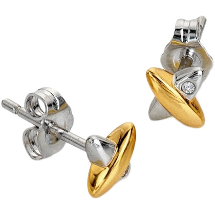 Hot Diamonds Coupled Two Tone Earrings | Silver