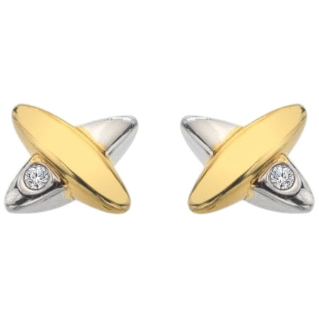 Hot Diamonds Coupled Two Tone Earrings | Silver