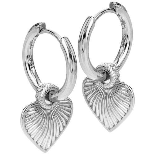 Hot Diamonds Essence Heart Huggie Earrings | Silver