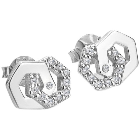 Hot Diamonds Hexagon Earrings | Silver