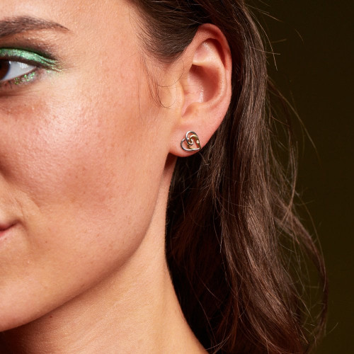 Hot Diamonds Open Two Tone Heart Earrings | Silver