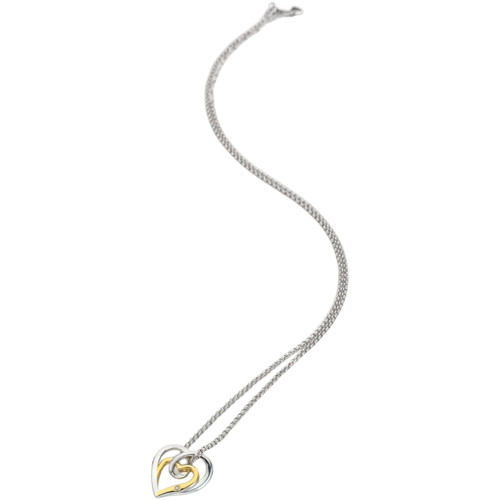 Hot Diamonds Open Two Tone Interwoven Heart Pendant | Silver
