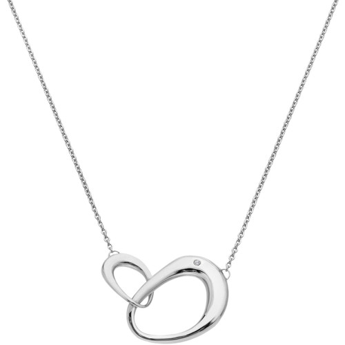 Hot Diamonds Sleek Oval Interlock Silver Pendant