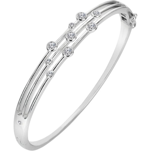 Hot Diamonds Tender Statement Bangle | Silver