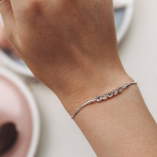 Hot Diamonds Tender White Topaz Bracelet | Silver