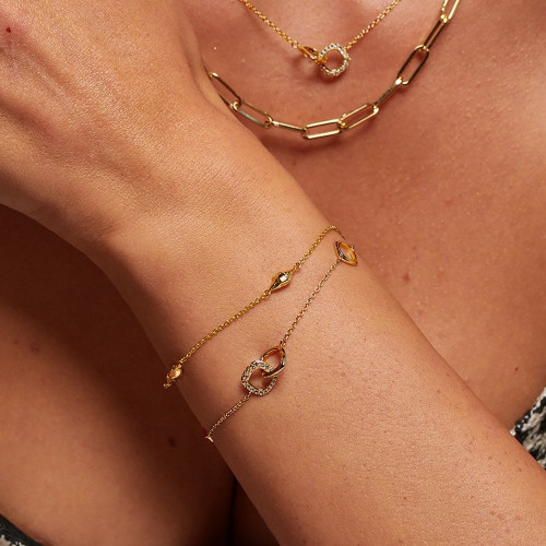 Hot Diamonds X Golden Edit Connected Bracelet | Silver