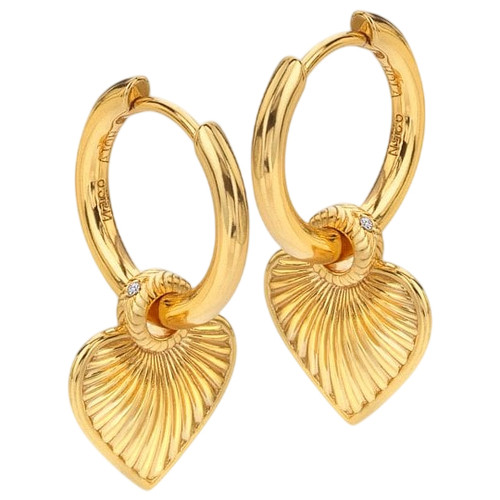 Hot Diamonds X Golden Edit Essence Heart Huggie Earrings | Silver