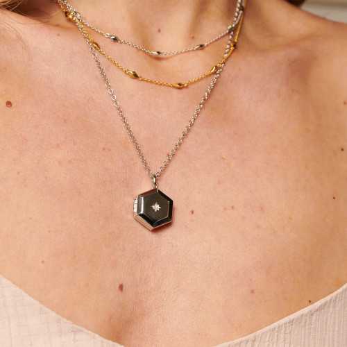 Hot Diamonds X Golden Edit Harlequin Necklace | Yellow Gold Plate