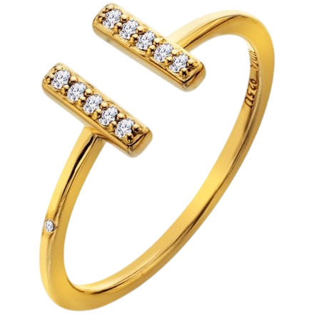 Hot Diamonds X Golden Edit T Bar Ring | Silver