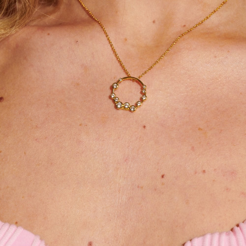 Hot Diamonds X Golden Edit Tender Wreath Pendant | Yellow Gold Plate