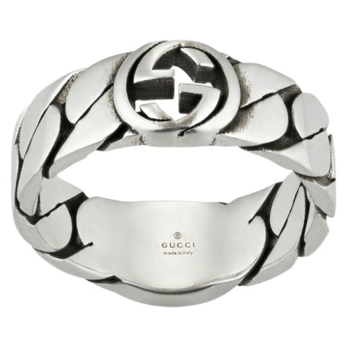 Gucci GG Black Enamel Ring | Sterling Silver | Size 11