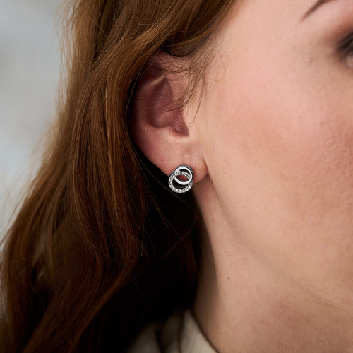 Olivia Burton Classic Interlink Drop Stud Earrings | Silver