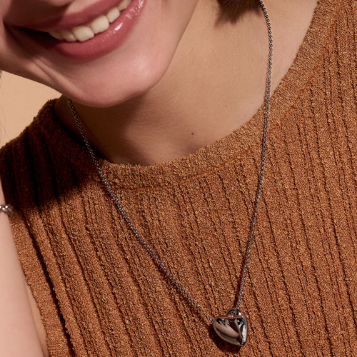 Olivia Burton Classic Knot Heart Silver Necklace | Stainless-steel