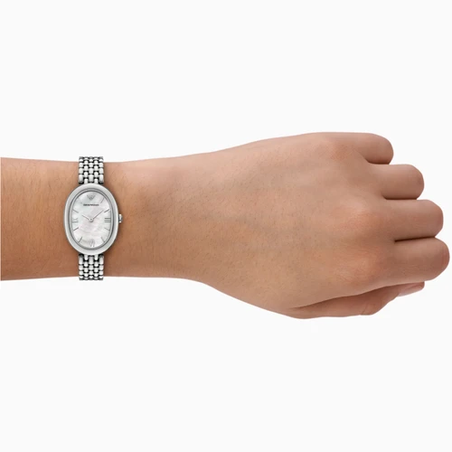 Emporio Armani Ladies Sinfonia Oval Watch | 34mm | Quartz | Mother of Pearl
