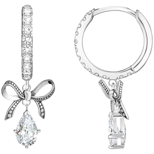 Thomas Sabo Bow Pendant Hoop Earrings | Blackened | Sterling Silver | CR749-643-14