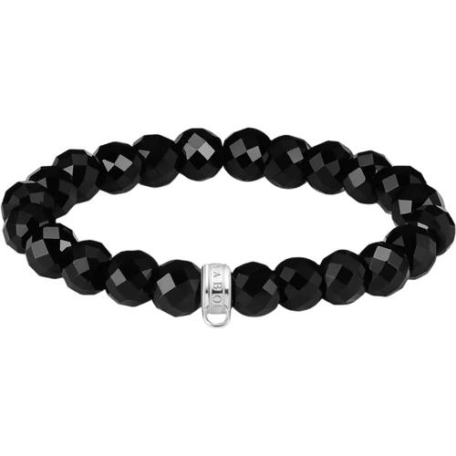 Thomas Sabo Charm Bracelet | Sterling Silver | Obsidian | Black | 19 cm