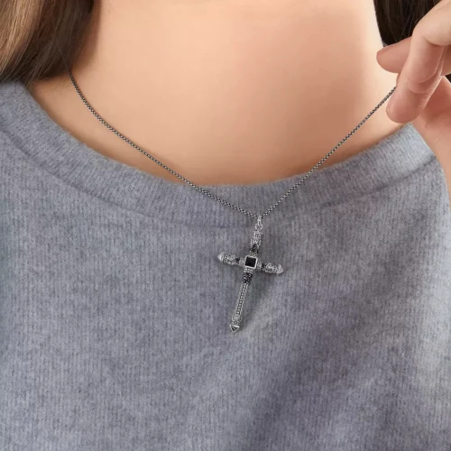 Thomas Sabo Cross Blackened Necklace | Sterling Silver