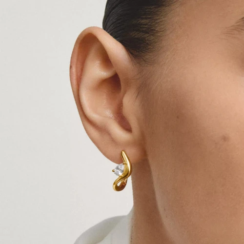 Thomas Sabo Hoop Earrings | Teardrop Shape | 18k Gold Plated | CR763-M01-14