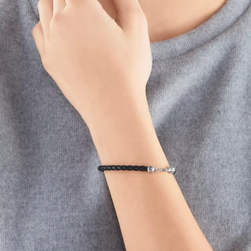 Thomas Sabo Lobster Clasp Bracelet | Leather | Sterling Silver | Black | A2011-682-11-L17