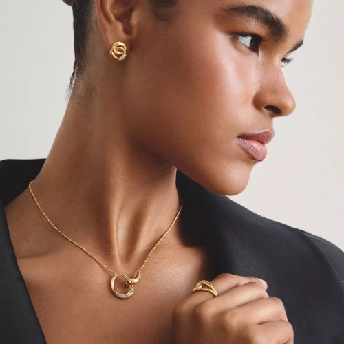 Thomas Sabo Neckalce Together White Zirconia | 18k Gold Plated | KE2378-M01-14-L45V