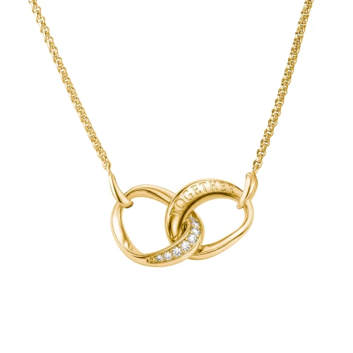 Thomas Sabo Neckalce Together White Zirconia | 18k Gold Plated | KE2380-M01-14-L45V