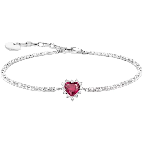 Thomas Sabo Red Heart Romance Bracelet | Sterling Silver | 19cm | A2188-013-10-L19V