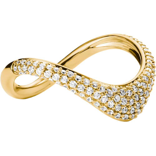 Thomas Sabo Ring | Wave Shape | White Zirconia | 18k Gold Plated | TR2546-M01-14-54