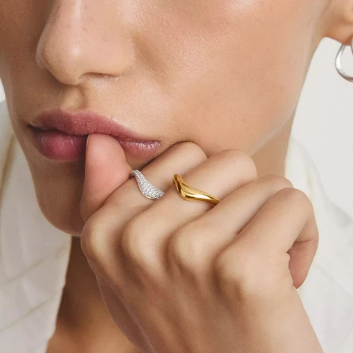 Thomas Sabo Ring | Wave Shape | Yellow Gold | TR2544-M01-39-54