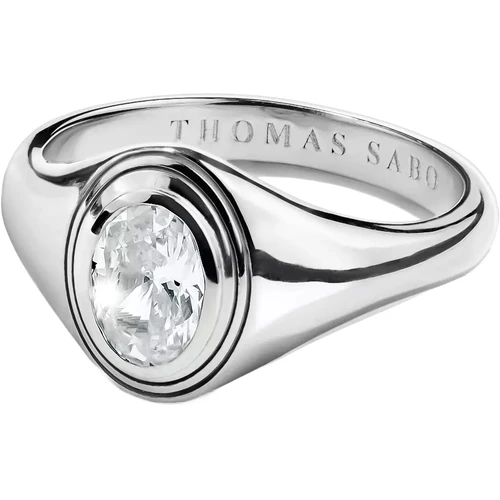 Thomas Sabo Silver Ring | Oval White Zirconia | Bold Elegance | TR2523-051-14-54