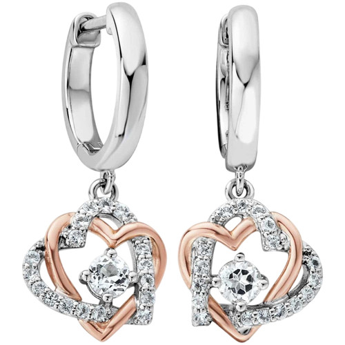 Clogau Forever Yours Heart Drop Earrings | Topaz | Sterling Silver