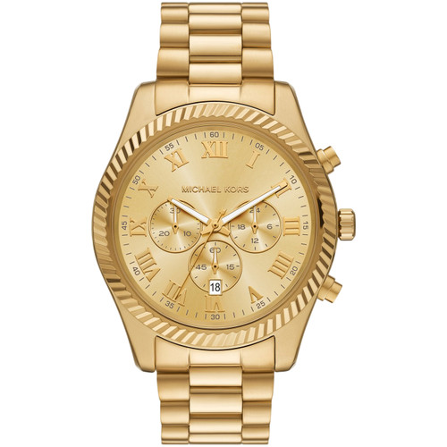 Michael Kors Men's Lexington Chronograph Watch | 44mm | Quartz | Gold