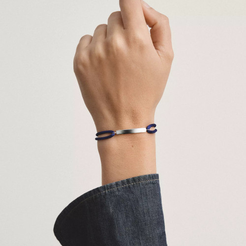 Thomas Sabo Textile Bracelet | Engravable Dark Blue | A2238-001-32-L24V