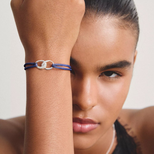 Thomas Sabo Textile Bracelet | Together Blue with White Zirconia | A2236-051-32-L24V