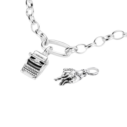 Thomas Sabo Charm Pendant | Typewriter Wednesday Zirconia | Sterling Silver