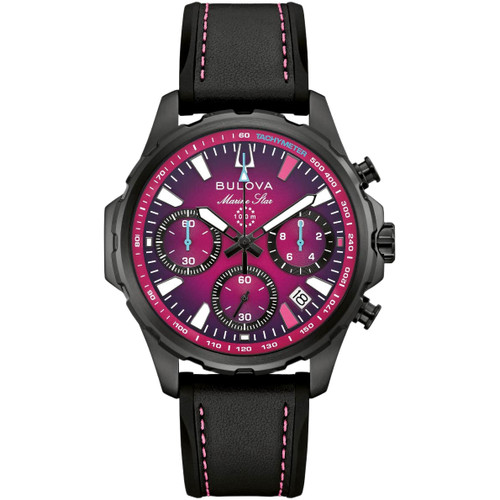 Bulova Marine Star Chronograph Watch | E1 Team Miami | 100M | 41mm | Quartz | Pink