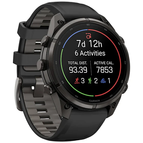 Garmin Fenix 9 Pro AMOLED INREACH Watch | 47mm | Sapphire | Titanium | Carbon Gray DLC | Black | Pebble Grey Band
