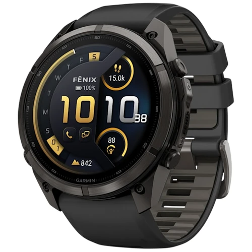Garmin Fenix 9 Pro AMOLED INREACH Watch | 51mm | Sapphire | Titanium | Carbon Gray DLC | Black | Pebble Grey Band