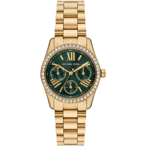 Michael Kors Mini Lexington Pave Ladies Watch | 33mm | Quartz | Green | Gold