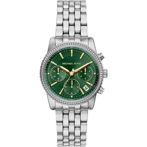 Michael Kors Mini Lexington Pave Ladies Watch | 33mm | Quartz | Green | Silver