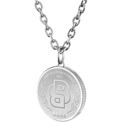 Boss Double B Coin Monogram Medallion Necklace