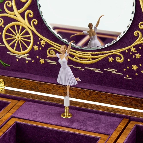 Wolf Ballet Musical Jewellery Box | Cinderella Walnut Wood