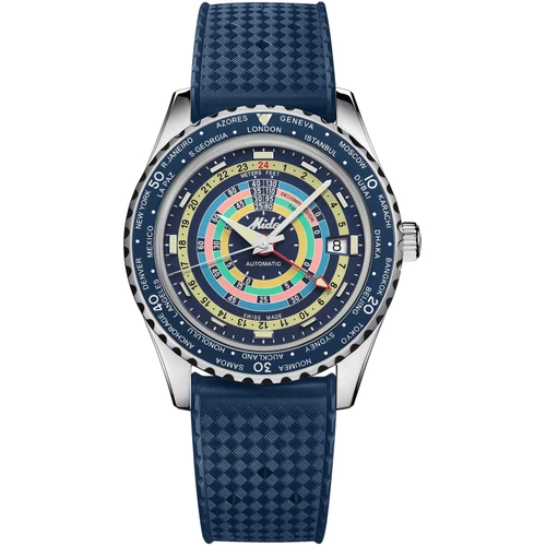 MIDO Ocean Star Decompression Worldtimer GMT Watch | 40.5mm | Swiss Automatic | Blue | Limited Edition